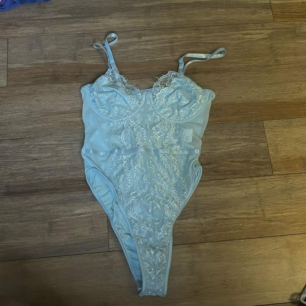 baby blue lace body suite